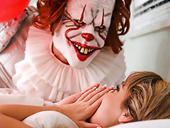 Anna begs for more as he plows her, and her perky tits bounce as she enjoys the intense dick down. But just as Anna is sure all her fears have been put aside, the clown shows up in her bed! Looks like IT just will not leave her alone&hellip;video
